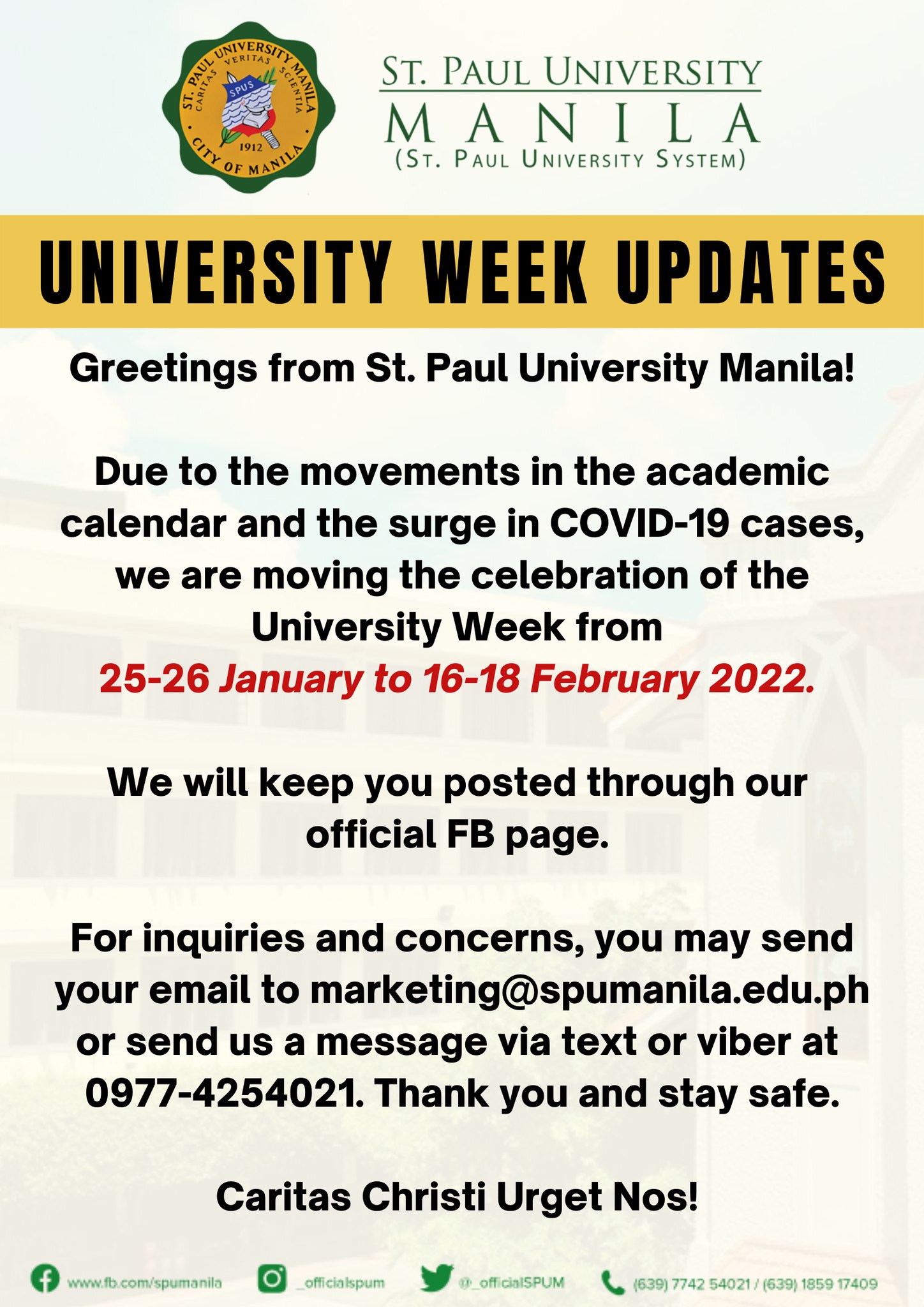 University week 2022 update